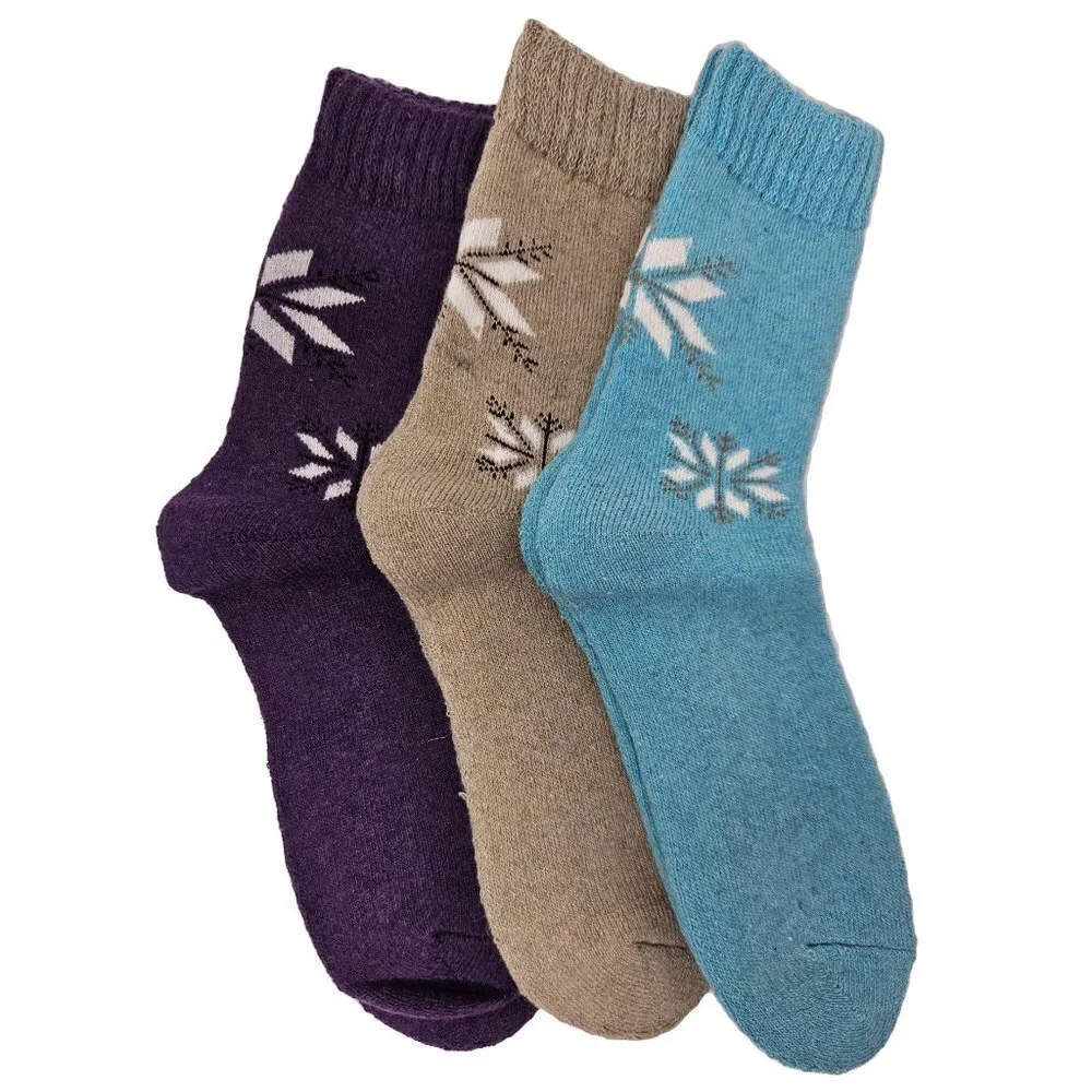 NWT Women's Lamb Wool Socks, Thermal Warm Winter Boot Crew Socks, 3-PACK - Picture 1 of 3